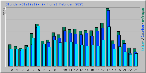 Stunden-Statistik im Monat Februar 2025